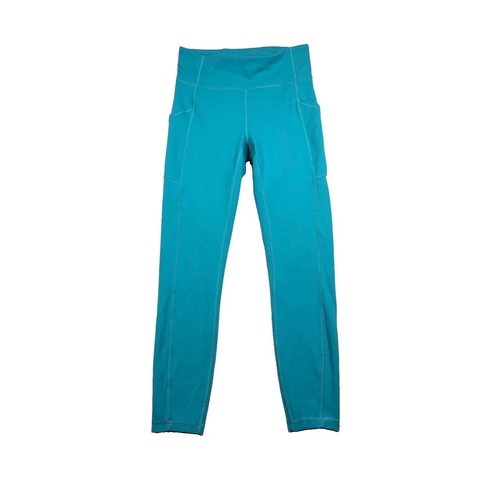 Lululemon Speed Up Tight Leggings Tropical Blue Green Size 6 Pockets